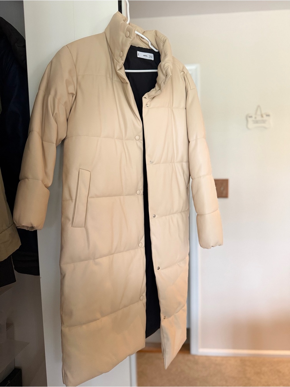 Mango Long Beige Puffer Coat